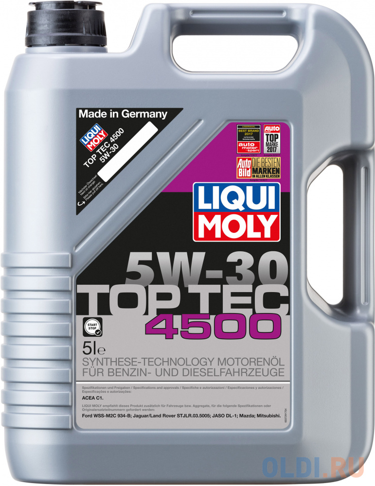НС-синтетическое моторное масло LiquiMoly Top Tec 4500 5W30 5 л 2378