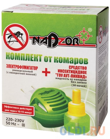 

Средство от насекомых фумигатор + жидкость NADZOR (Надзор), 30 ночей, IKL 001H