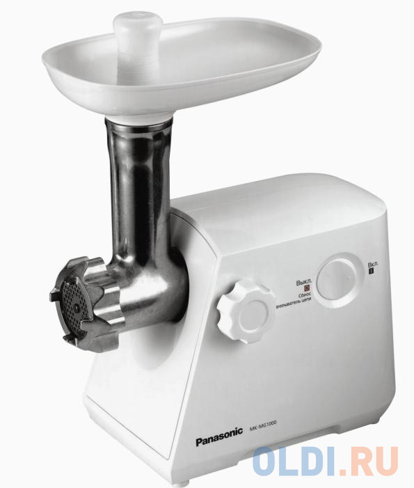 

Мясорубка Panasonic MK-MG1000WTQ, 200Вт, 0.8 кг.мин, набор дисков, белый