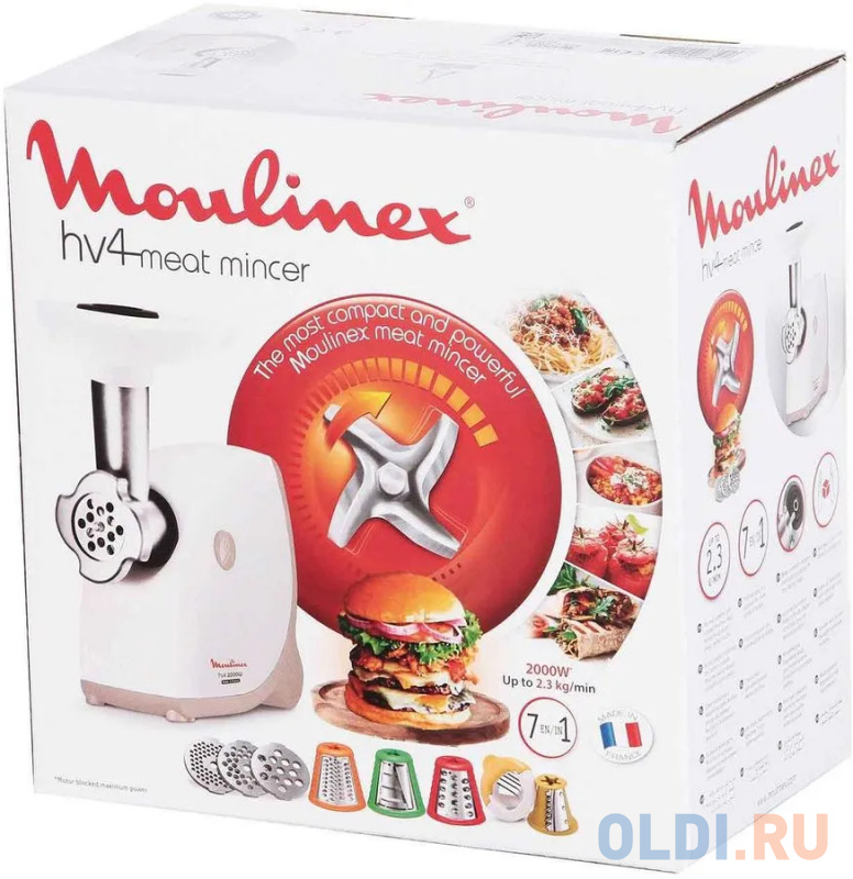 Электромясорубка Moulinex ME476132 400 Вт белый бежевый фото