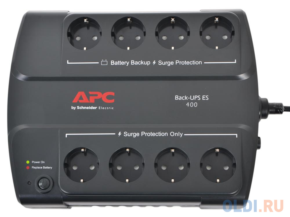 ИБП APC BE400-RS Back-UPS ES 400VA/ 240W (4+4 EURO) - фото 2