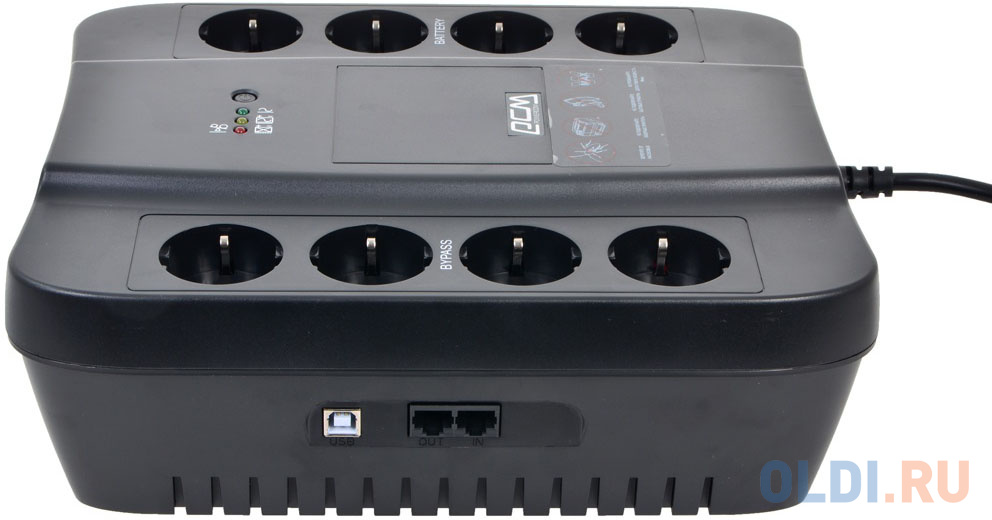 ИБП Powercom SPD-650U Spider 650VA/390W USB,AVR,RJ11,RJ45 (4+4 EURO) 688275 - фото 4