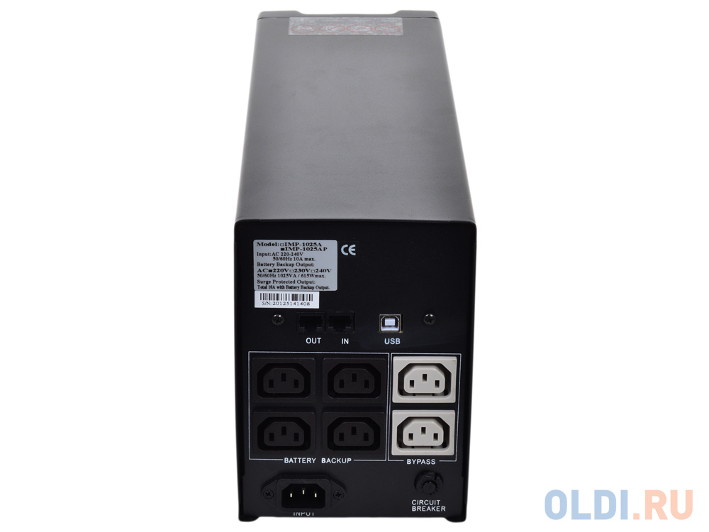 ИБП Powercom IMP-1025AP Imperial 1025VA/615W USB,AVR,RJ11,RJ45 (4+2 IEC)* - фото 2
