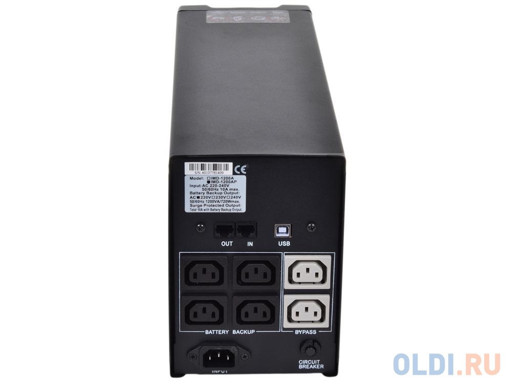 ИБП Powercom IMD-1200AP Imperial 1200VA/720W Display,USB,AVR,RJ11,RJ45 (4+2 IEC) 507311 - фото 2