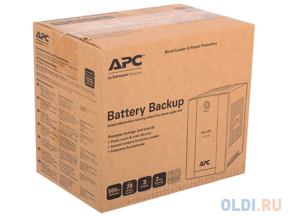 ИБП APC BX500CI Back-UPS 500VA/300W (3 IEC) - фото 5