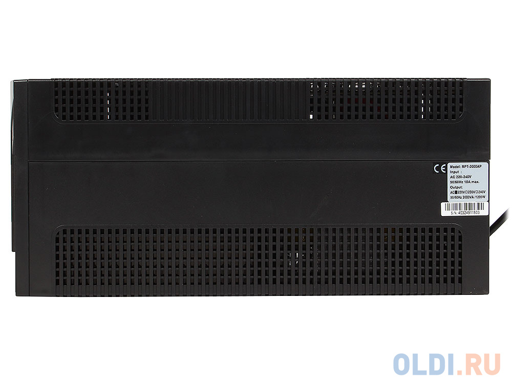 ИБП Powercom RPT-2000AP Raptor 2000VA/1200W USB,AVR,RJ11,RJ45 (6 IEC) черный - фото 2