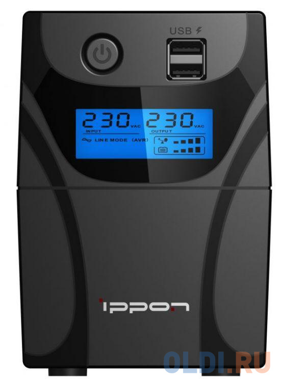 ИБП Ippon Back Power Pro II 850 850VA/480W LCD,RJ-45,USB (2 EURO) 1005575 - фото 2