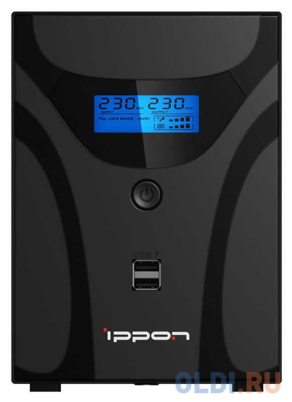 ИБП Ippon Smart Power Pro II 1200 1200VA/720W LCD,RS232,RJ-45,USB (4+2 IEC) 1005583 - фото 2