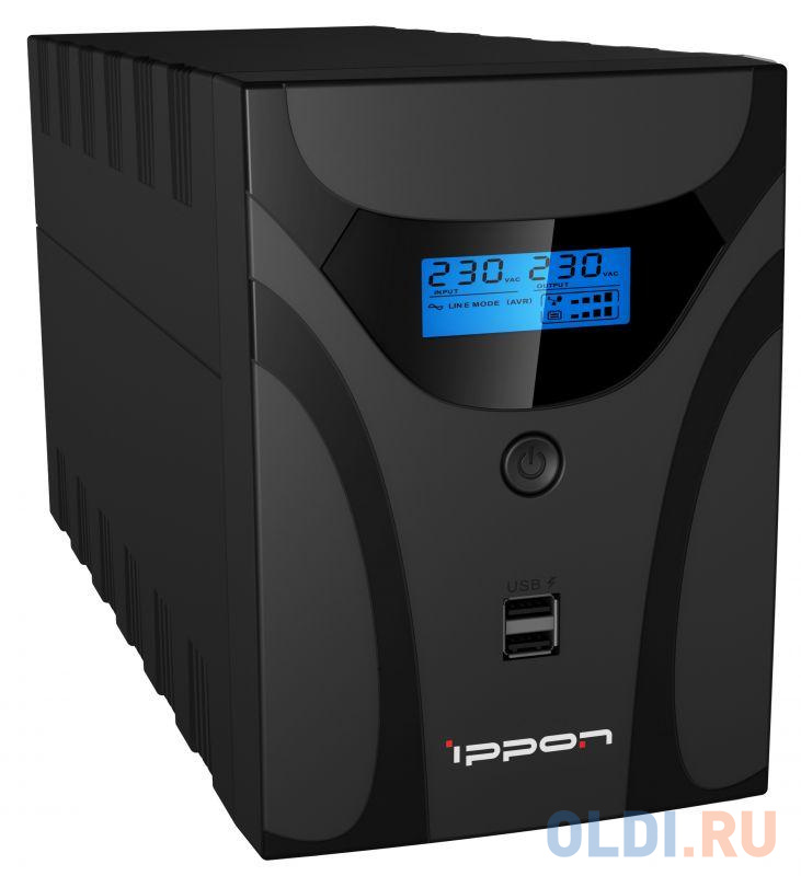 ИБП Ippon Smart Power Pro II Euro 1200 1200VA/720W LCD,RS232,RJ-45,USB (4 EURO) ибп ippon back basic 850s euro 850va