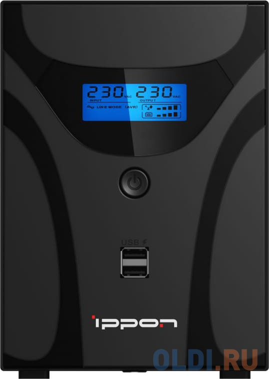ИБП Ippon Smart Power Pro II Euro 1200 1200VA/720W LCD,RS232,RJ-45,USB (4 EURO) фото