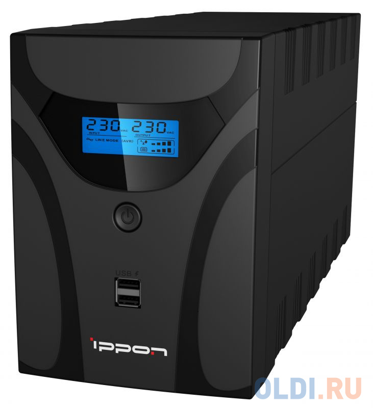 ИБП Ippon Smart Power Pro II Euro 1600 1600VA/960W LCD,RS232,RJ-45,USB (4 EURO) 1029742 - фото 2