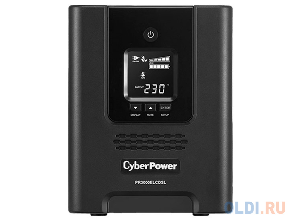 ИБП CyberPower PR3000ELCDSL 3000VA/2700W USB/RS-232/EPO/SNMPslot/RJ11/45 (9 IEC) ибп irbis 3000va 2700w isl3000ermi