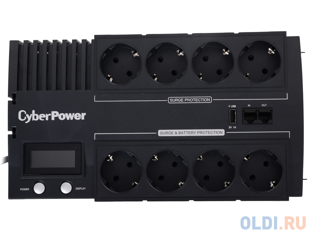 ИБП CyberPower BR1200ELCD 1200VA/720W USB/RJ11/45 (4+4 EURO) ибп cyberpower vp1200elcd 1200va