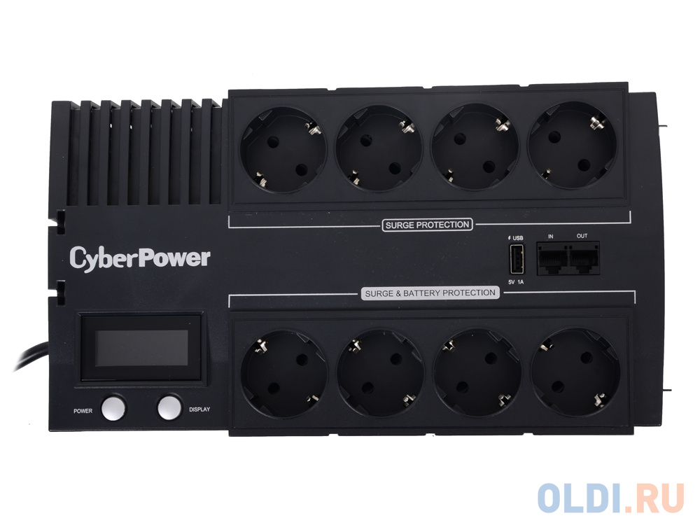 ИБП CyberPower BR1000ELCD 1000VA/600W USB/RJ11/45 (4+4 EURO) ИБП CyberPower BR1000ELCD 1000VA/600W USB/RJ11/45 (4+4 EURO) фото