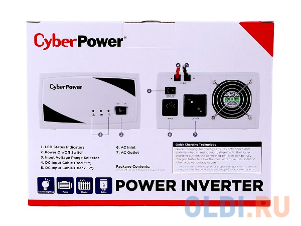 Инвертор CyberPower SMP350EI 350VA/200W 1CE-C000074-00G - фото 5