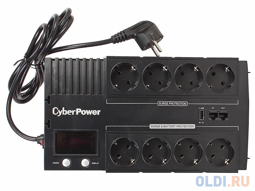 ИБП CyberPower BR700ELCD 700VA/420W USB/RJ11/45 (4+4 EURO) - фото 3