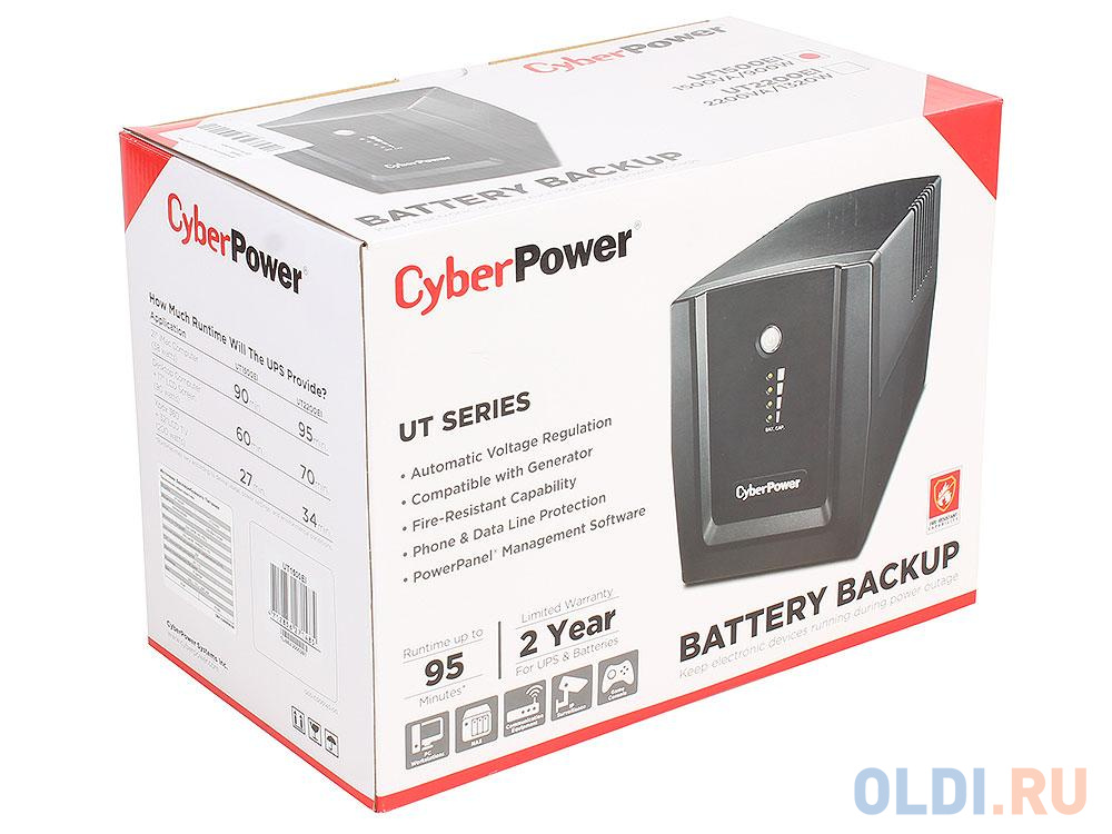 ИБП CyberPower UT1500EI 1500VA/900W USB/RJ11/45 (4+2 IEC) - фото 6