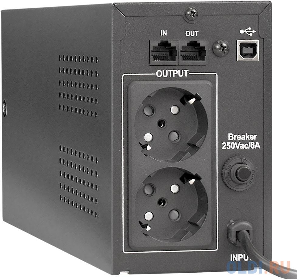 Exegate EP285555RUS ИБП ExeGate Power Back BNB-650.LED.AVR.EURO.RJ.USB <650VA/360W, LED, AVR,2 евророзетки, RJ45/11, USB, Black> - фото 2