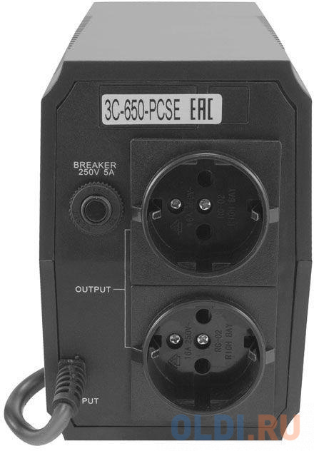 ИБП 3Cott 3C-550-PCSE Micropower II Series 550ВА/300Вт, выходы 2*Shucko, линейно-интерактивный - фото 4