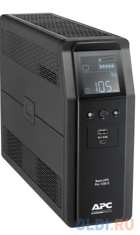 ИБП APC BR1200SI 1200VA, цвет черный, размер 260 х 100 х 368 мм - фото 3