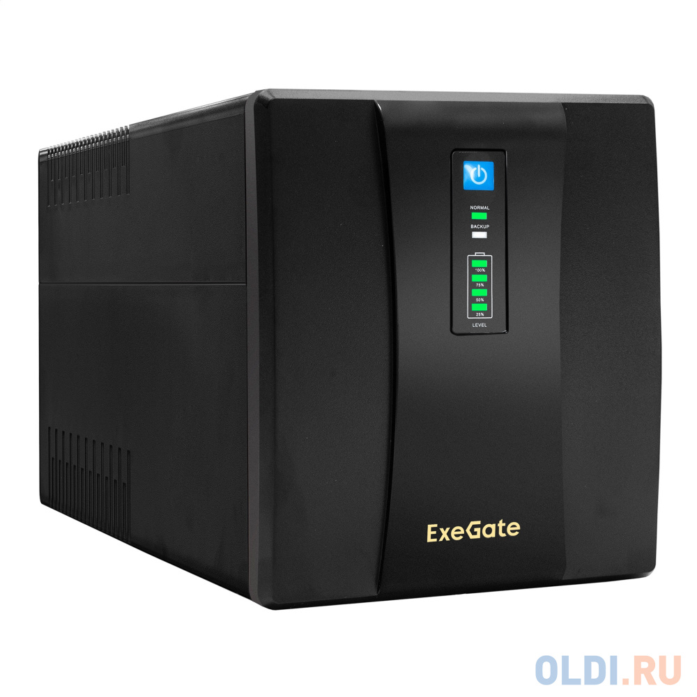 Exegate EP285490RUS ИБП ExeGate SpecialPro UNB-1200.LED.AVR.EURO.RJ.USB <1200VA/750W, LED, AVR, 4 евророзетки, RJ45/11, USB, Black> - фото 1