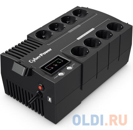 CyberPower ИБП Line-Interactive BS650E  650VA/390W 8 Schuko розеток, USB, Black ибп apc be650g2 rs 650va