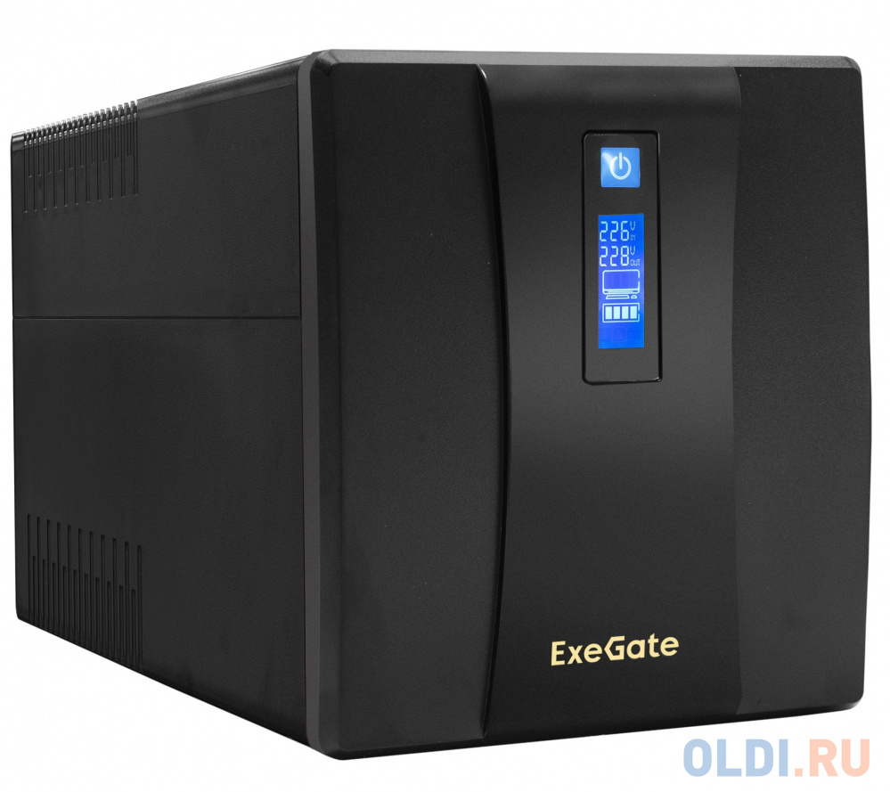 Exegate EP285494RUS ИБП ExeGate SpecialPro Smart LLB-1200.LCD.AVR.EURO.RJ.USB <1200VA/750W, LCD, AVR, 4 евророзетки, RJ45/11, USB, Black> - фото 1