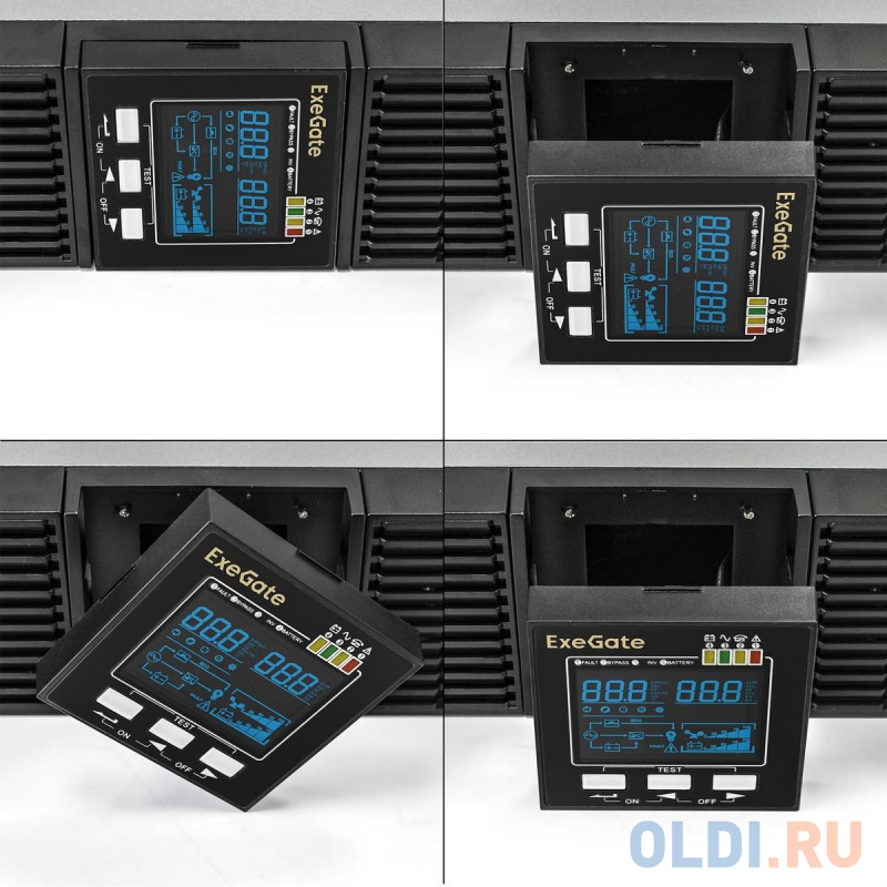 Exegate EP285648RUS ИБП On-line ExeGate PowerExpert ULS-3000.LCD.AVR.C13.USB.RS232.SNMP.2U <3000VA/3000W, On-Line, PF=1, LCD, 6*IEC-C13, RS232, USB фото