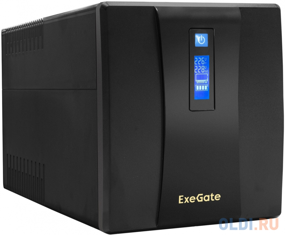 Exegate EP285511RUS ИБП ExeGate SpecialPro Smart LLB-1600.LCD.AVR.EURO.RJ.USB <1600VA/950W, LCD, AVR, 4 евророзетки, RJ45/11, USB, Black> - фото 1
