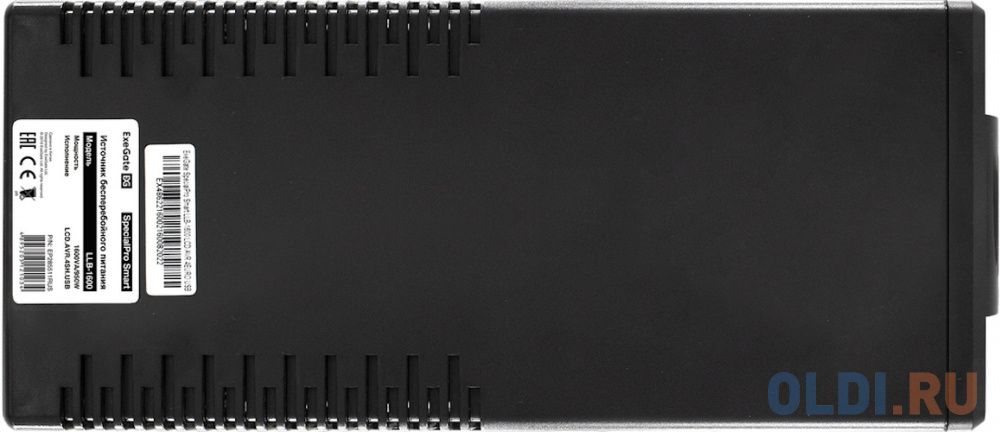 Exegate EP285511RUS ИБП ExeGate SpecialPro Smart LLB-1600.LCD.AVR.EURO.RJ.USB <1600VA/950W, LCD, AVR, 4 евророзетки, RJ45/11, USB, Black> - фото 3