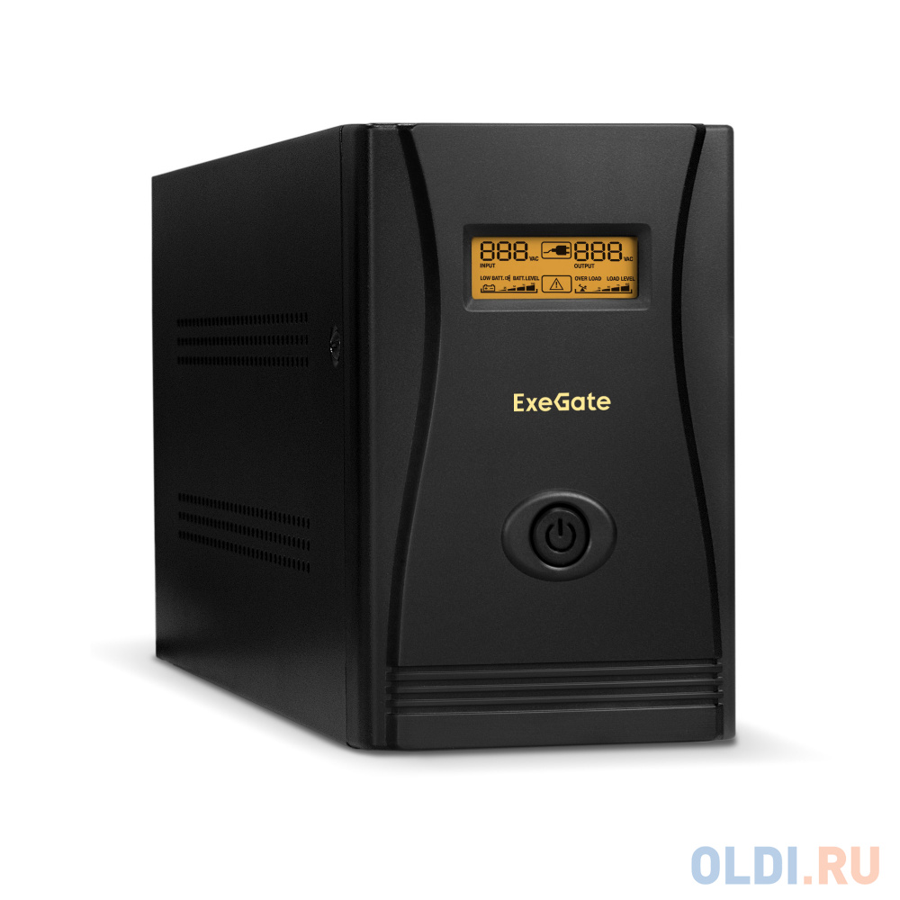Exegate EP285487RUS ИБП ExeGate SpecialPro Smart LLB-1000.LCD.AVR.EURO.RJ <1000VA/650W, LCD, AVR, 4 евророзетки, RJ45/11, Black> - фото 1