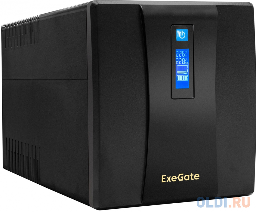 Exegate EP285495RUS  ExeGate SpecialPro Smart LLB-1200.LCD.AVR.EURO.RJ <1200VA/750W, LCD, AVR, 4 , RJ45/11, Black>