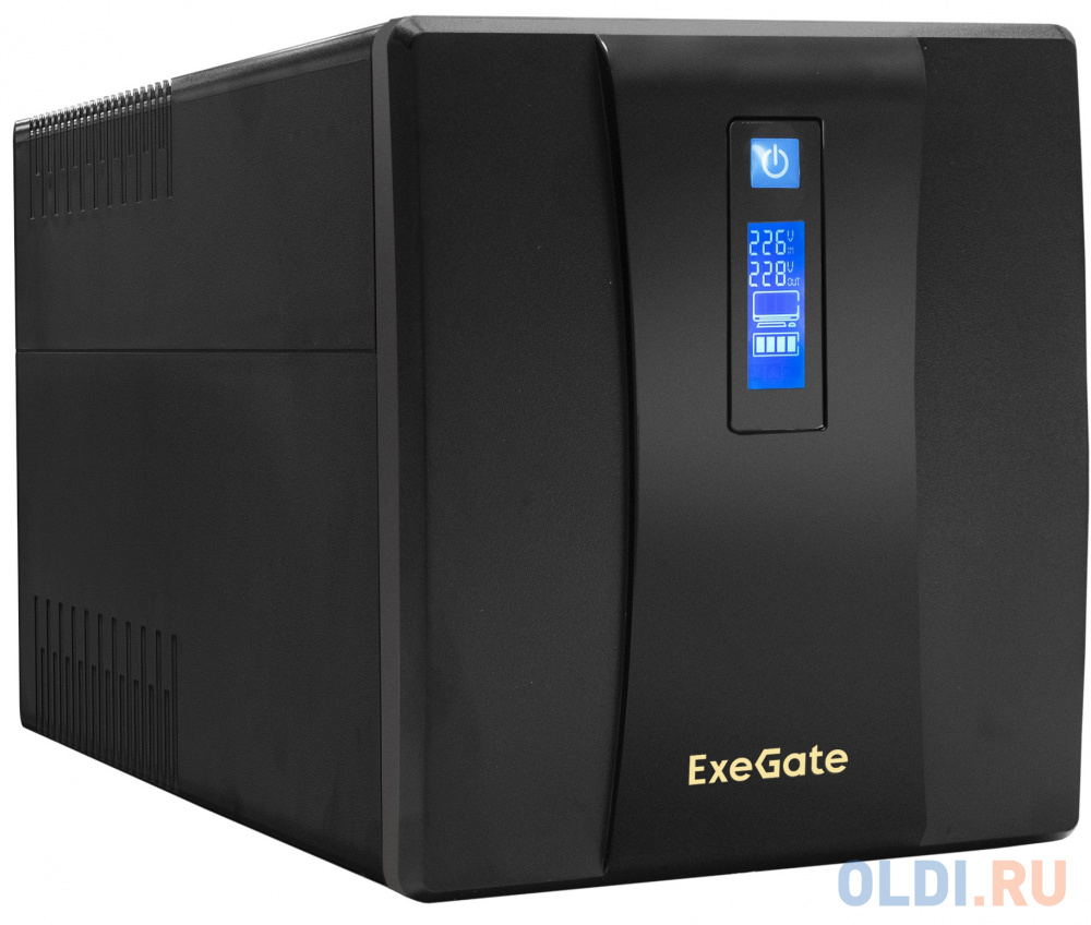 Exegate EP285503RUS ИБП ExeGate SpecialPro Smart LLB-1500.LCD.AVR.EURO.RJ <1500VA/950W, LCD, AVR, 4 евророзетки, RJ45/11, Black> - фото 1
