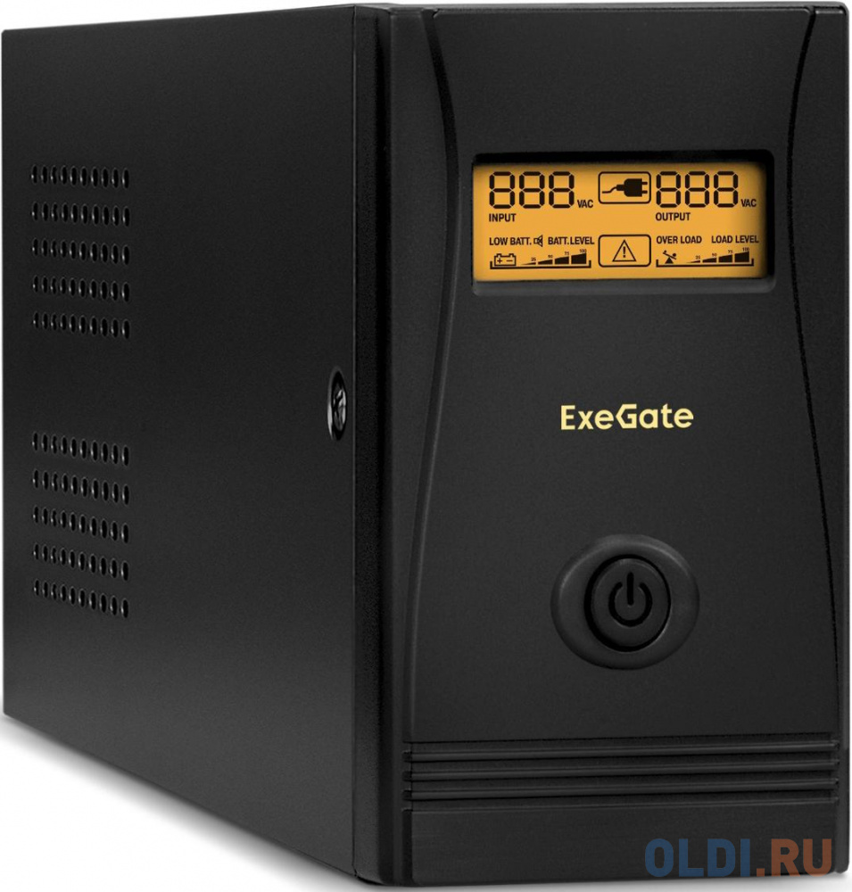 Exegate EP285580RUS ИБП ExeGate SpecialPro Smart LLB-600.LCD.AVR.EURO.RJ.USB <600VA/360W, LCD, AVR, 2 евророзетки, RJ45/11, USB, Black> - фото 1