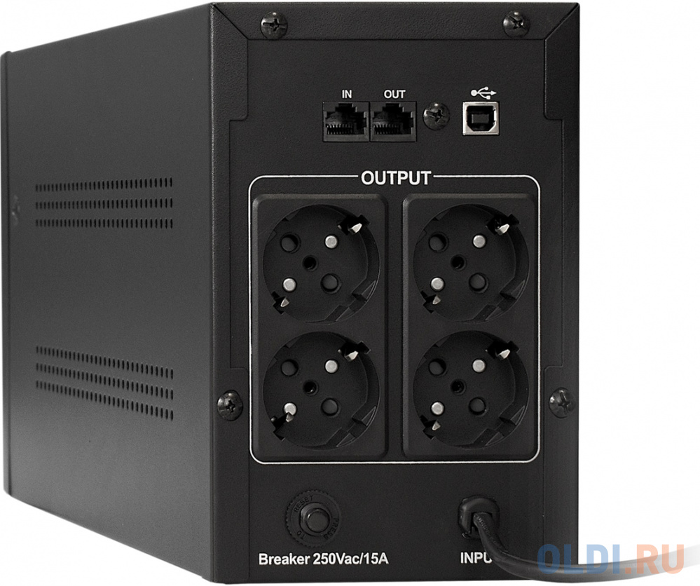 ИБП Exegate SpecialPro UNB-2000.LED.AVR.4SH.RJ.USB 2000VA, цвет черный, размер 345x123x189 мм - фото 2