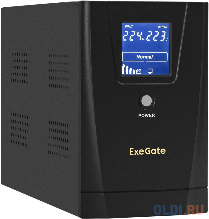 Exegate EX292630RUS ИБП ExeGate SpecialPro Smart LLB-2000.LCD.AVR.1SH.2C13.RJ.USB <2000VA/1200W, LCD, AVR, 1*Schuko+2*C13,RJ45/11,USB, металлически