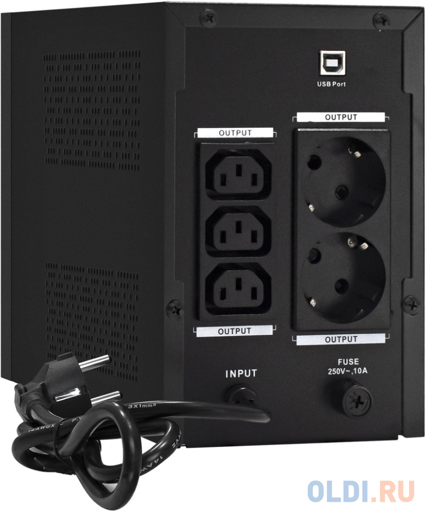 ИБП ExeGate SpecialPro UNB-1200.LED.AVR.2SH.3C13.USB <1200VA/750W, LED, AVR, 2*Schuko+3*C13, USB,съемн.кабель, металлический корпус, Black> EX292794RUS - фото 2
