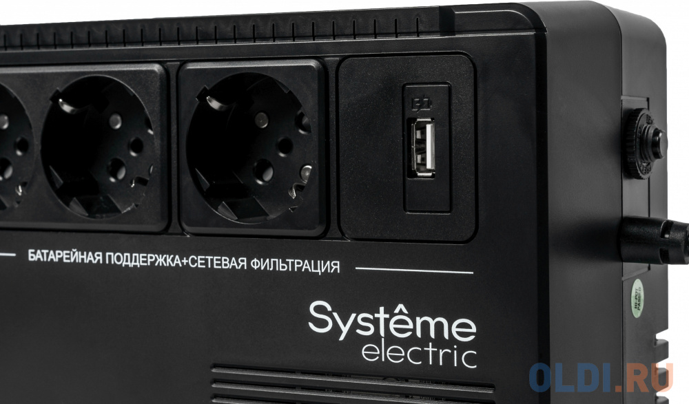 ИБП Systeme Electric Back-Save BV 400 ВА, автоматическая регулировка напряжения, 3 розетки Schuko, 230 В, 1 USB Type-A BVSE400RS - фото 8