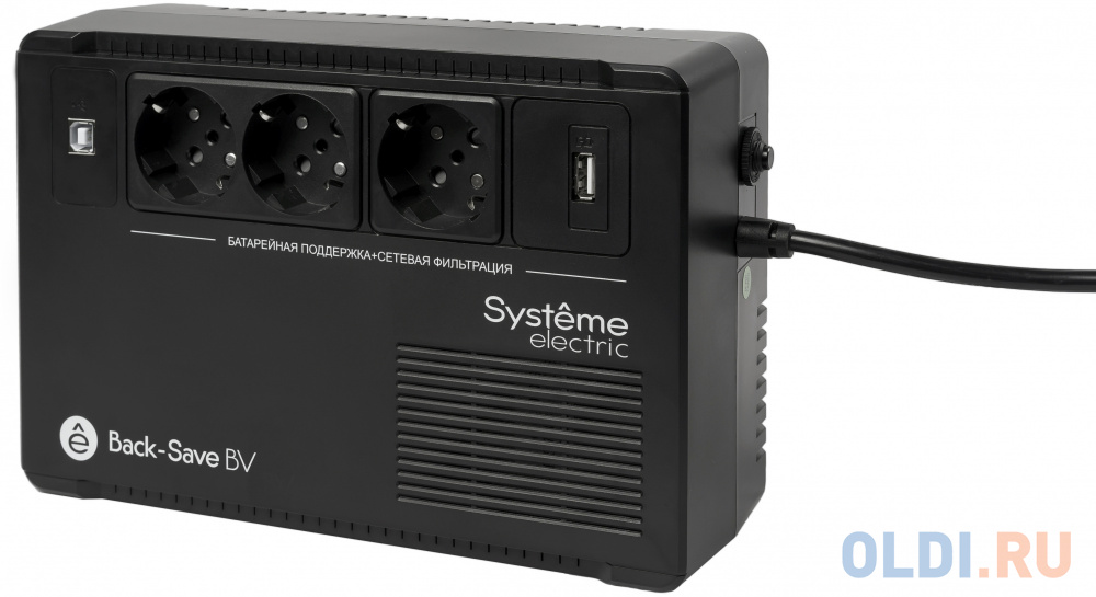 ИБП Systeme Electric Back-Save BV 600 ВА, автоматическая регулировка напряжения, 3 розетки Schuko, 230 В, 1 USB Type-A BVSE600RS - фото 8