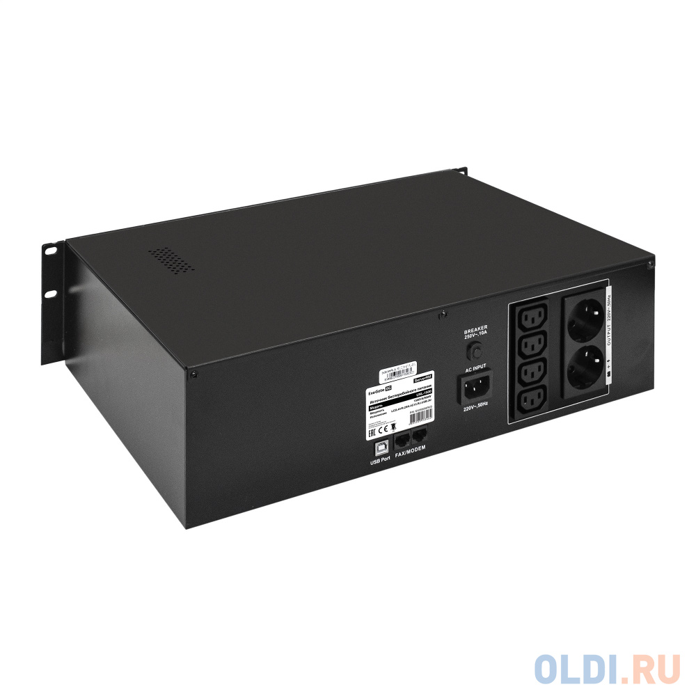 ИБП ExeGate ServerRM UNL-1500.LCD.AVR.2SH.4C13.RJ.USB.3U <1500VA/900W, LCD, AVR, 2*Schuko+4*C13, RJ45/11, USB, 3U, установка в стойку, Black> EX293056RUS - фото 2