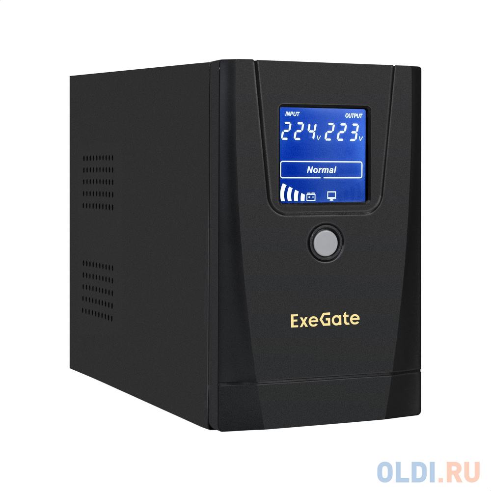 ИБП ExeGate Power Smart ULB-650.LCD.AVR.1SH.2C13 <650VA/360W, LCD, AVR,1*Schuko+2*C13, металлический корпус, Black> EX292769RUS - фото 1