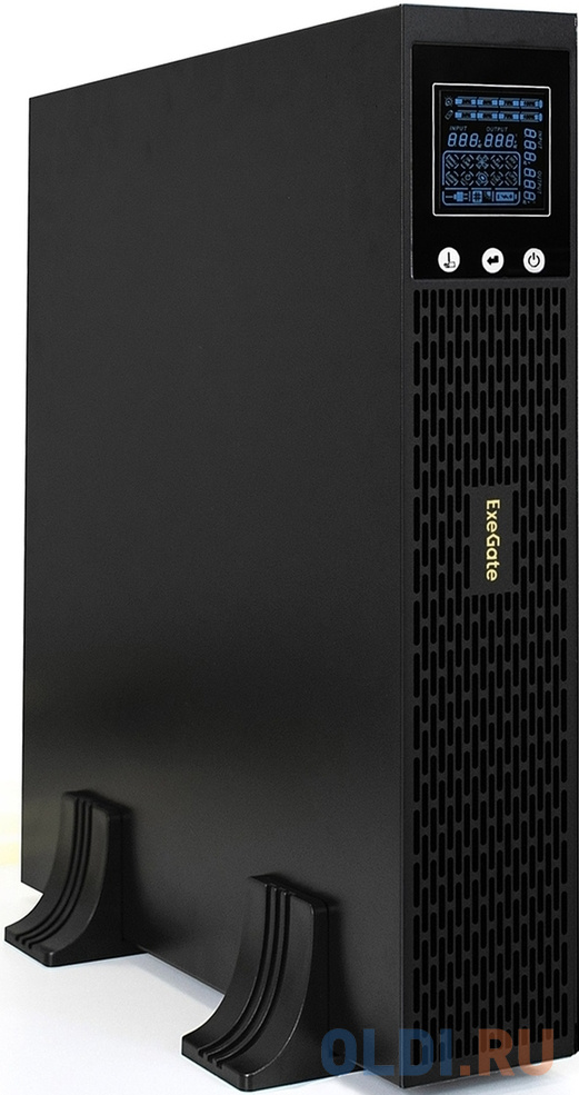 ИБП Exegate SinePower UHB-1000.LCD.AVR.1SH.4C13.RJ.USB.2U 1000VA EX293051RUS, цвет черный, размер 455x445x88 мм - фото 1