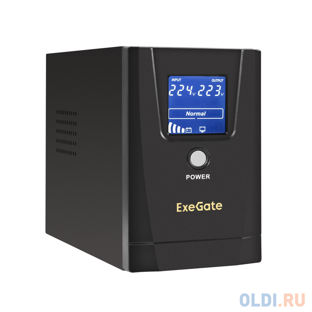 ИБП ExeGate Power Smart ULB-500.LCD.AVR.2SH <500VA/300W, LCD, AVR, 2*Schuko, Black> EX294613RUS - фото 1