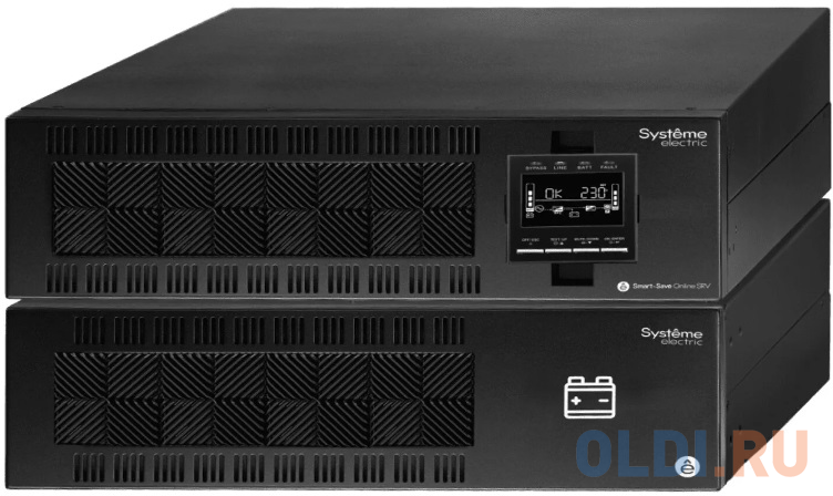 ИБП Smart-Save Online SRV Systeme Electric 10000 ВА, монтаж в стойку 6U, 230 В, 1:1, клеммный вход/выход, SmartSlot, LCD, USB, версия с возможностью у SRVSE10KRTXLI6U - фото 1