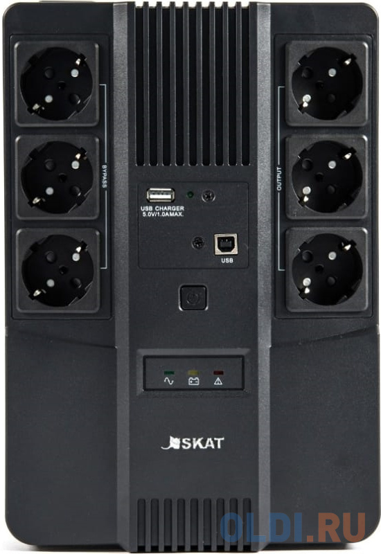 (8998) Бастион SKAT-UPS 600 AI 600ВА/360Вт/Line-Interactive/АКБ 7Ачх1/220В/6хSchuko/3 л.г - фото 2