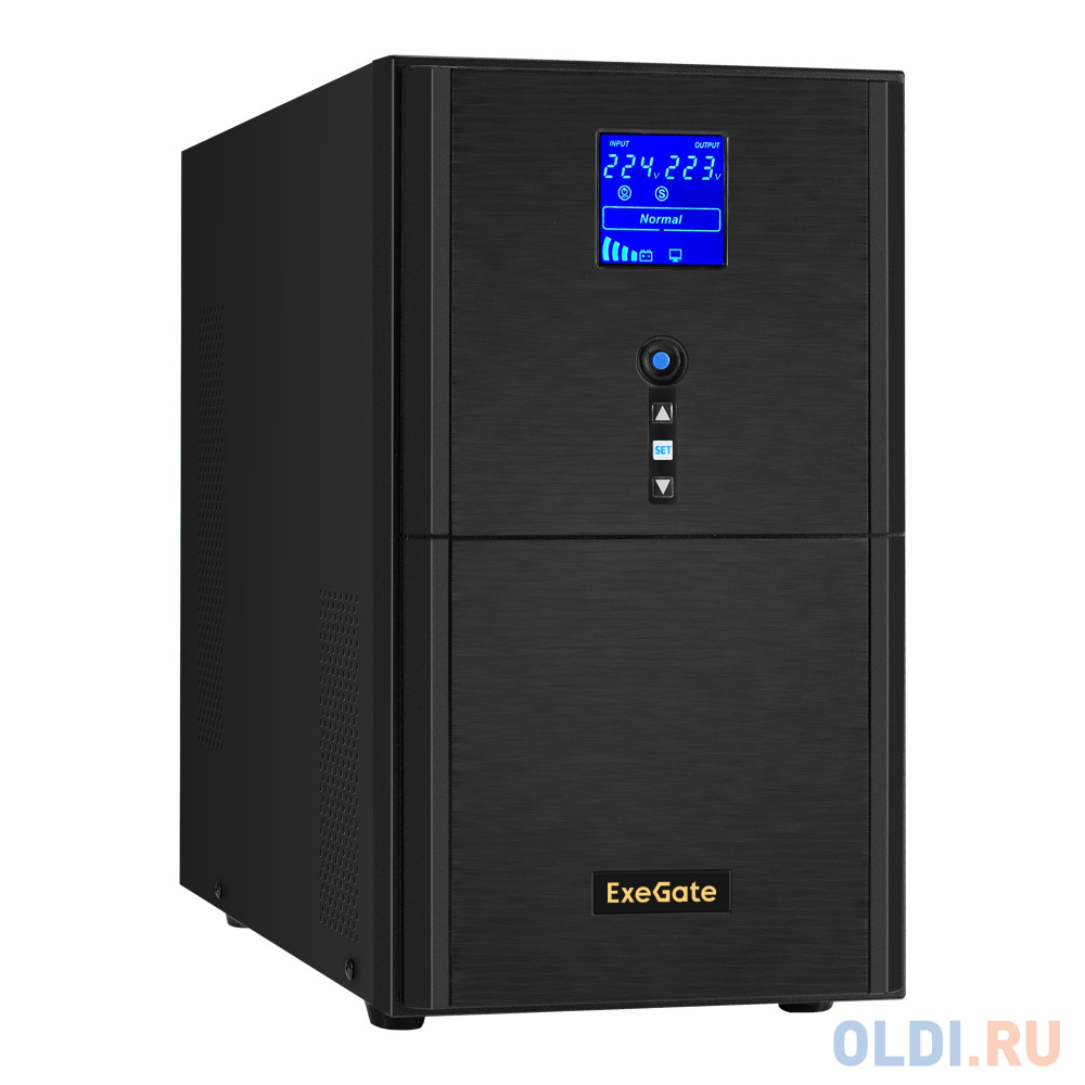 ИБП (инвертор, синус, для котла) ExeGate SineTower SN-3000.LCD.AVR.3SH.1C13.RJ.USB <3000VA/2400W, чистая синусоида, LCD дисплей, AVR, 3*Schuko+1*C1