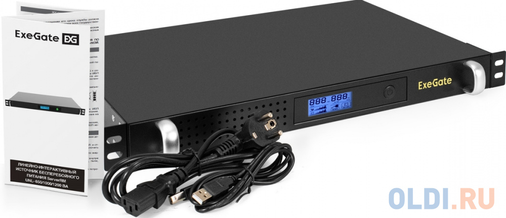 

ИБП ExeGate 1U ServerRM UNL-1000.LCD.AVR.6C13.RJ.USB.1U <1000VA/600W, LCD, AVR, 6*C13, RJ, USB, 1U, установка в стойку, Black>