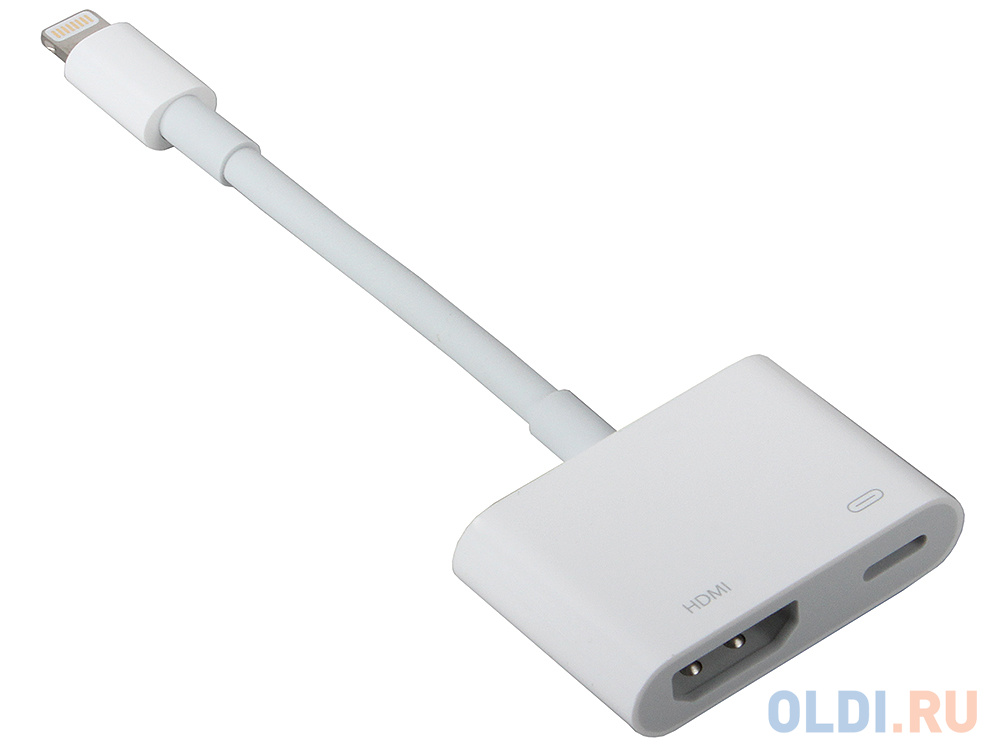 Адаптер-переходник Apple Lightning to Digital AV Adapter для iPhone 5/5s/5c, iPad, iPad mini MD826ZM/A для подключения TV, монитора , проектора HD1080 MD826ZM/A - фото 1