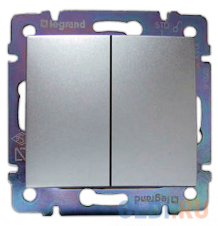 

Выключатель Legrand Valena 2-клавишный алюминий 770105