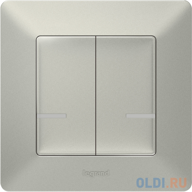 

Умный беспроводной выключатель 2-клавишный. [752387] Legrand Valena Life with NETATMO - Цвет Алюминий